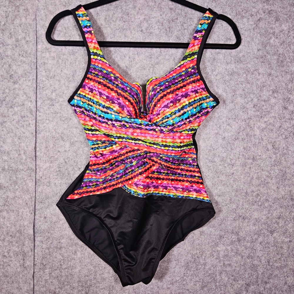 Miraclesuit Womens One Piece Ruched Slimming Swimsuit Snatched‎ Vacation Sz 10